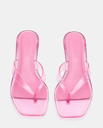 TRACIE Jelly Pink Thong Strap Women's Kitten Heel | Steve Madden Best Price