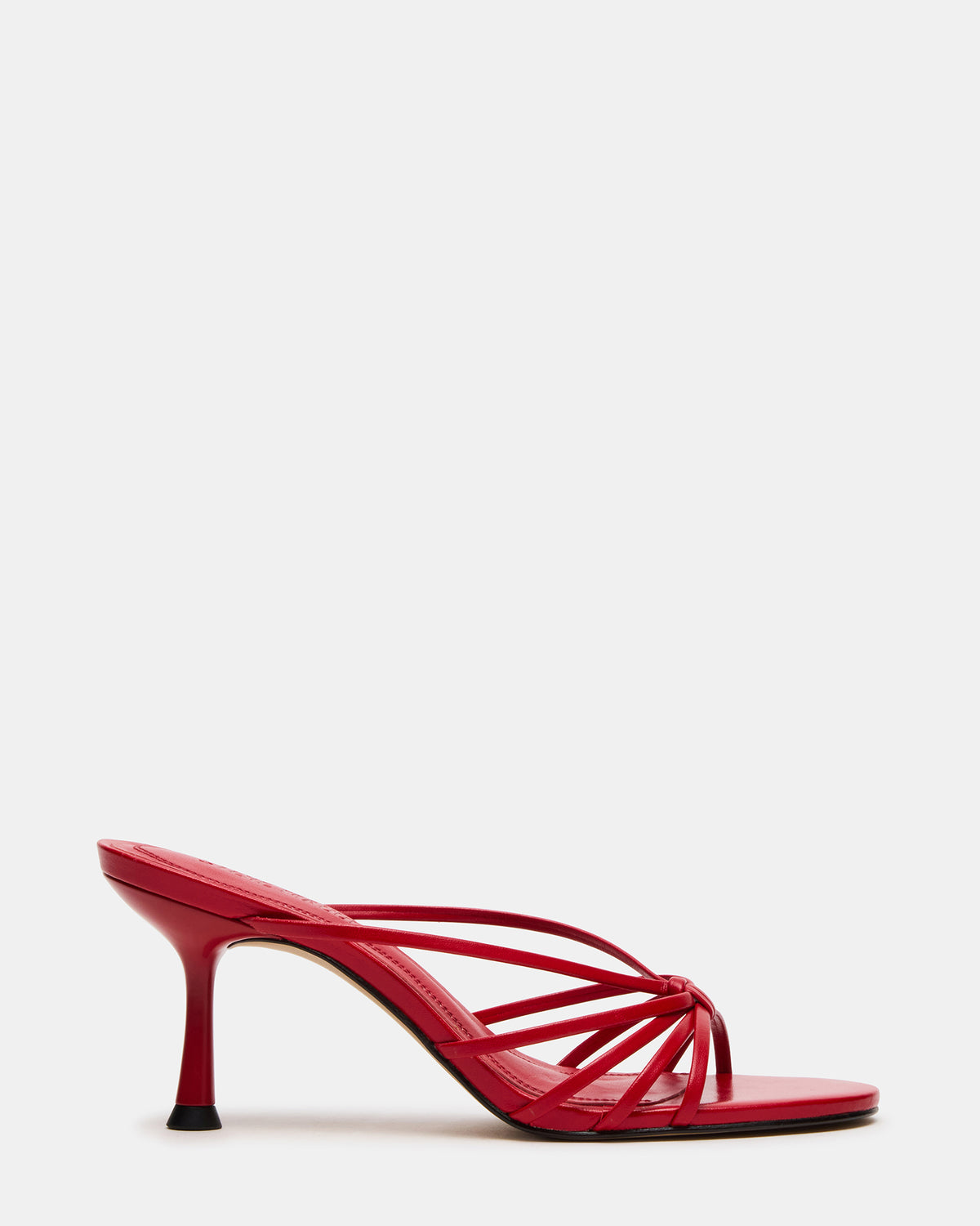 EDNA Red Leather Strappy Mule Women's Heel | Steve Madden Exclusive