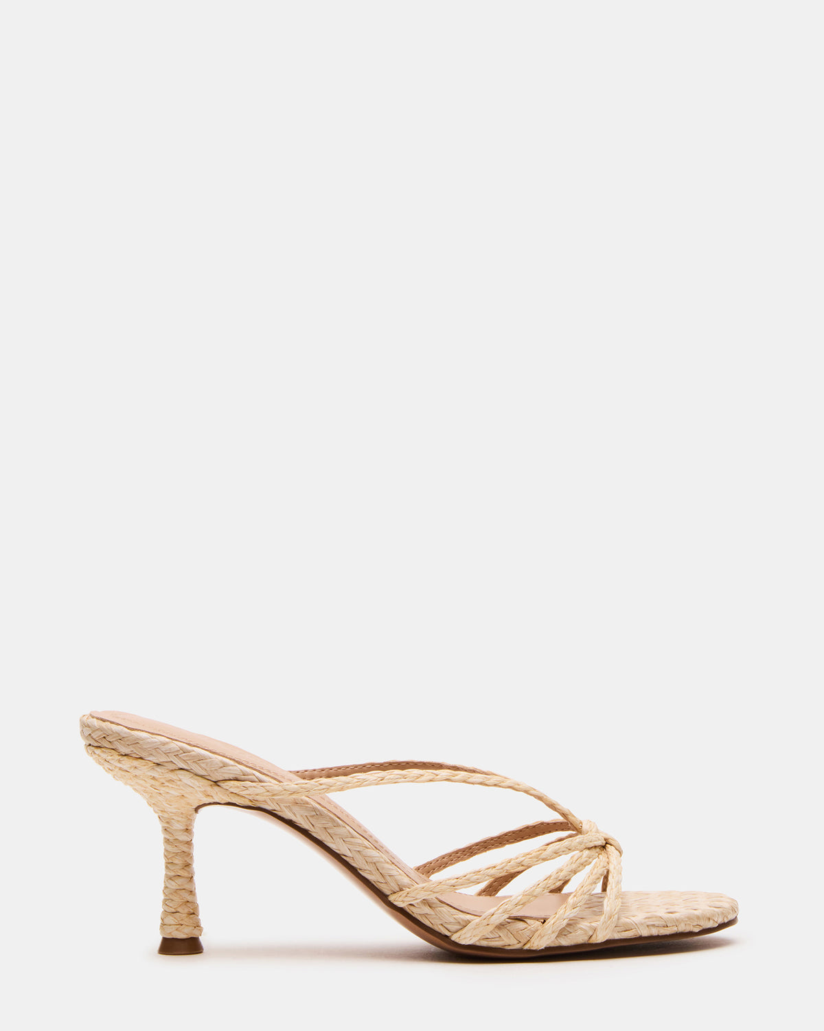 EDNA Natural Raffia Strappy Mule Women's Heel | Steve Madden Trending