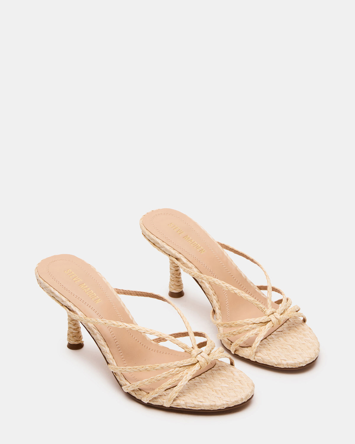 EDNA Natural Raffia Strappy Mule Women's Heel | Steve Madden Trending