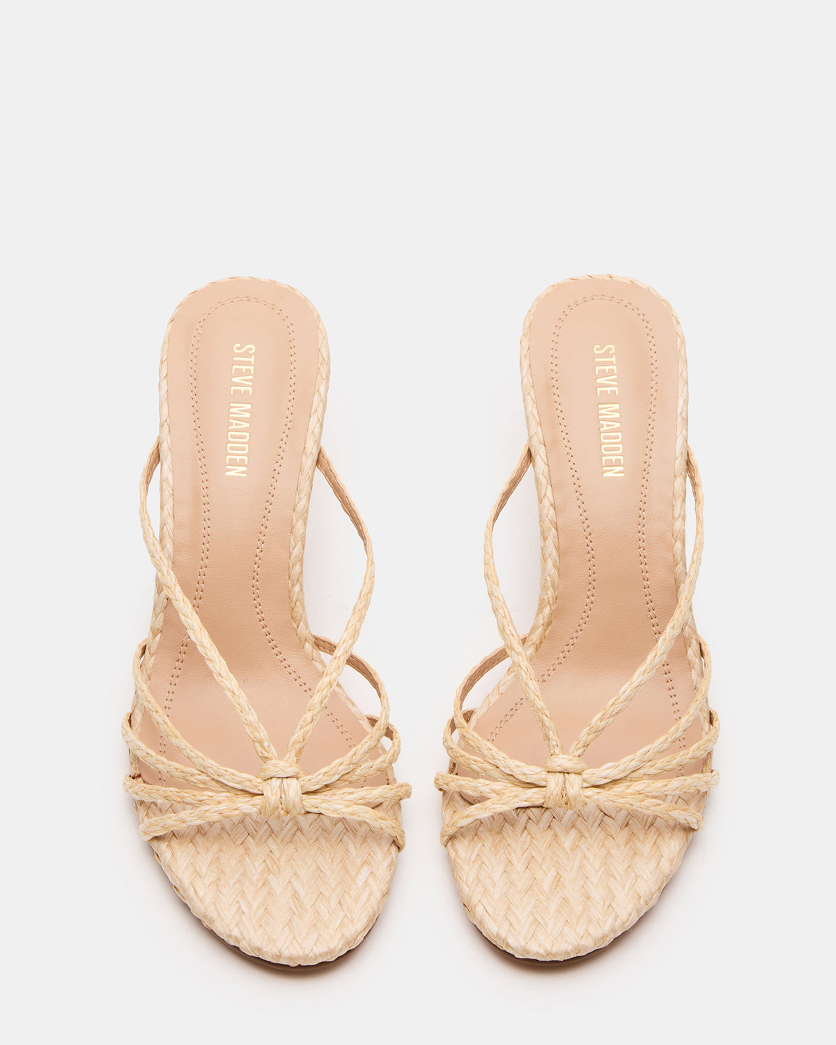 EDNA Natural Raffia Strappy Mule Women's Heel | Steve Madden Trending