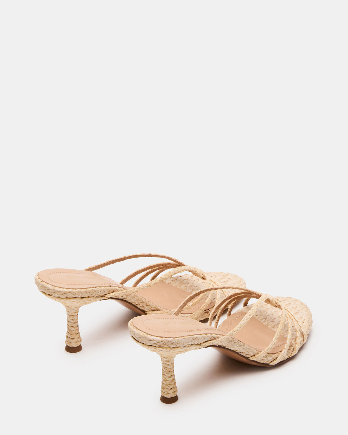 EDNA Natural Raffia Strappy Mule Women's Heel | Steve Madden Trending