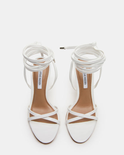 NERI White Patent Strappy Stiletto Round-Toe Women's Heel | Steve Madden Top Pick