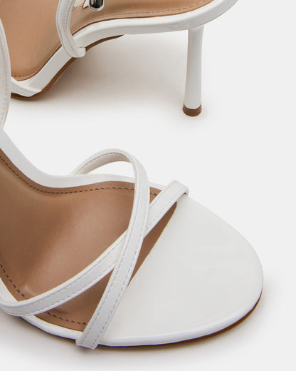 NERI White Patent Strappy Stiletto Round-Toe Women's Heel | Steve Madden Top Pick