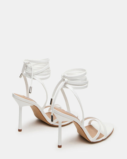 NERI White Patent Strappy Stiletto Round-Toe Women's Heel | Steve Madden Top Pick