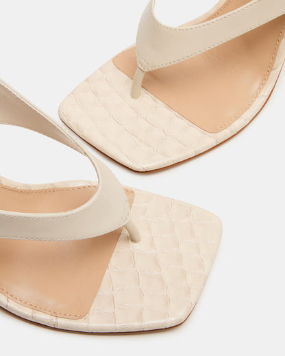 IMPROV Bone Leather Square-Toe Thong Slingback Women's Heel | Steve Madden Signature
