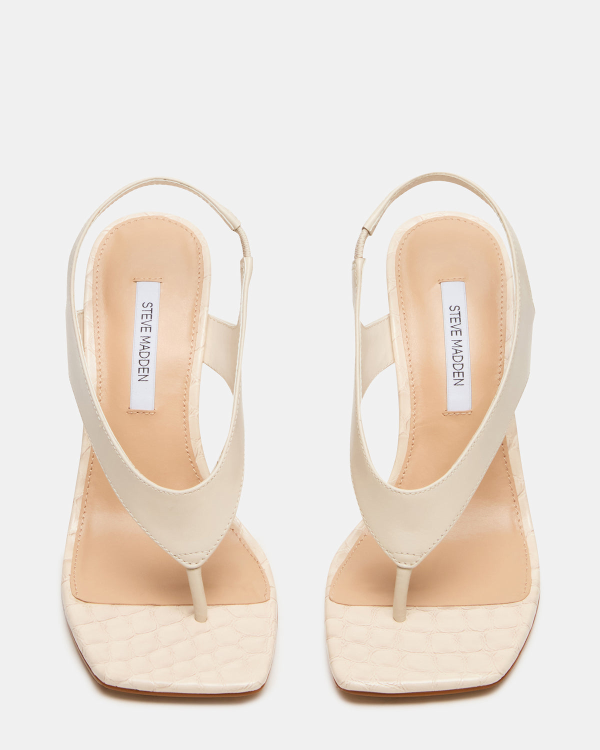 IMPROV Bone Leather Square-Toe Thong Slingback Women's Heel | Steve Madden Signature