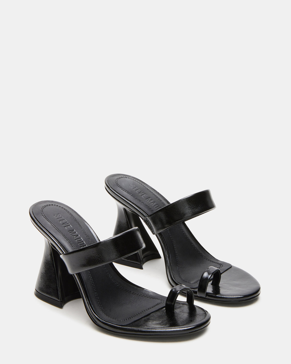 RENIE Black Women's Open Toe Mule Heel | Steve Madden Smart Buy