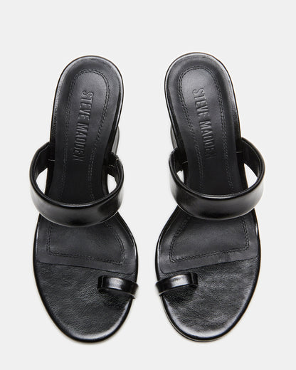 RENIE Black Women's Open Toe Mule Heel | Steve Madden Smart Buy