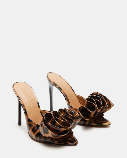 AFFINITY Leopard Patent Women's Multi Pointed-Toe Stiletto Mule Heel | Steve Madden Top Pick