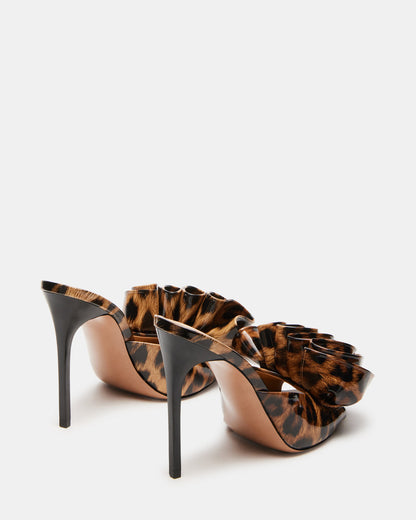 AFFINITY Leopard Patent Women's Multi Pointed-Toe Stiletto Mule Heel | Steve Madden Top Pick