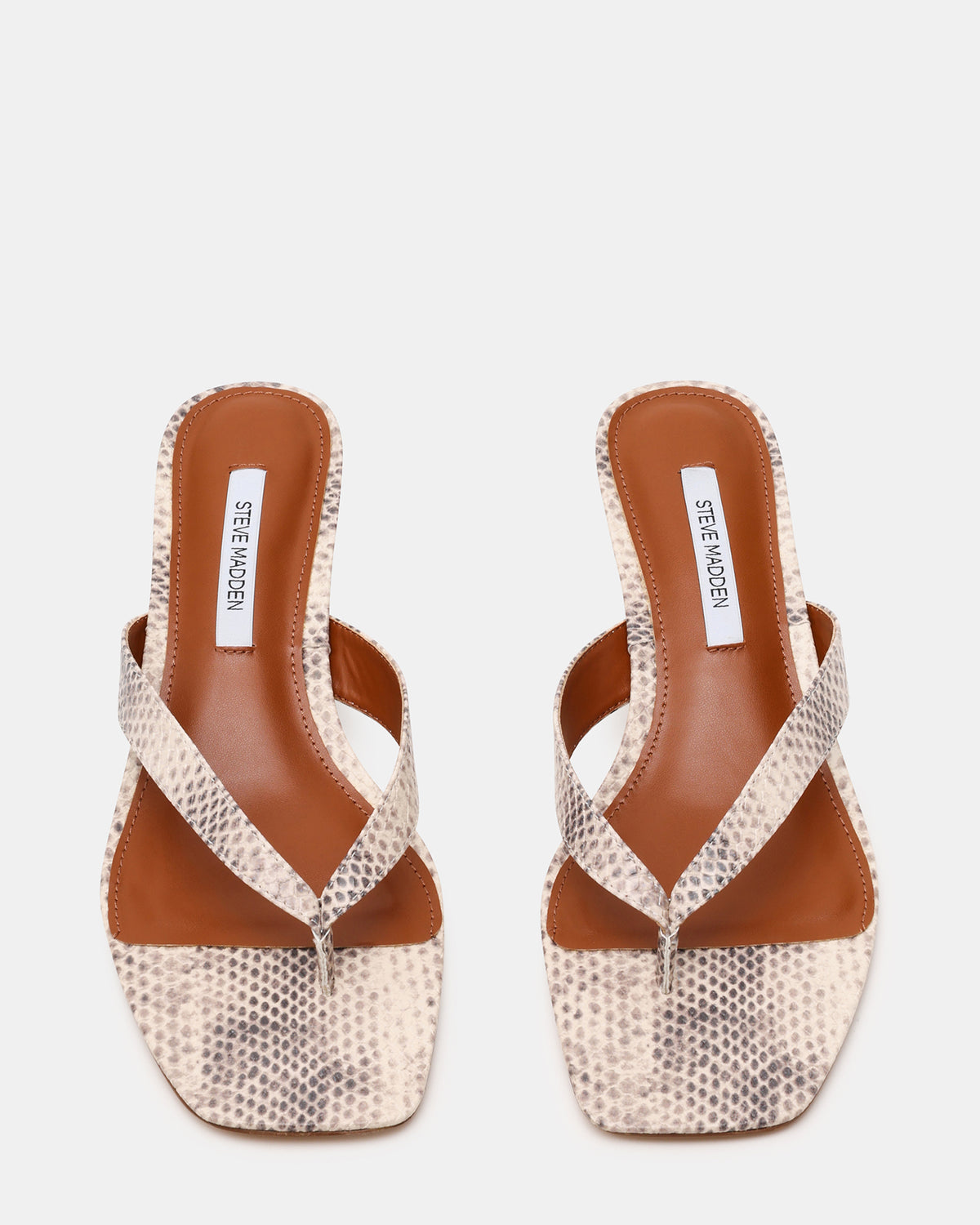 TRACIE Natural Snake Thong Strap Women's Kitten Heel | Steve Madden Top Pick