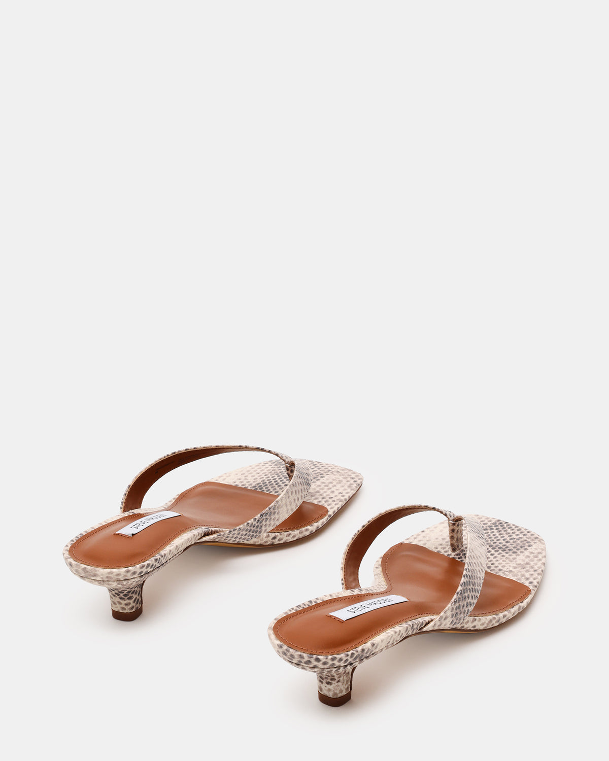 TRACIE Natural Snake Thong Strap Women's Kitten Heel | Steve Madden Top Pick