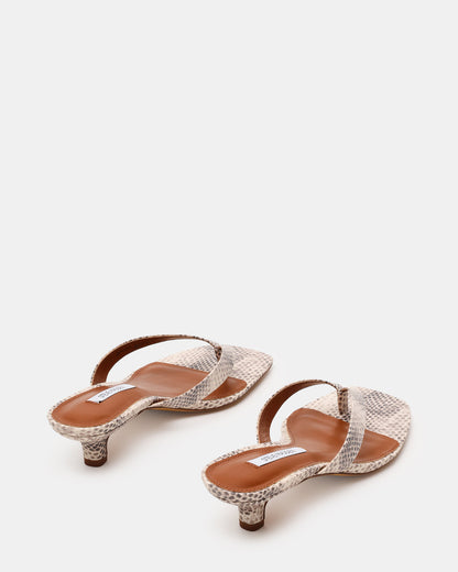 TRACIE Natural Snake Thong Strap Women's Kitten Heel | Steve Madden Top Pick
