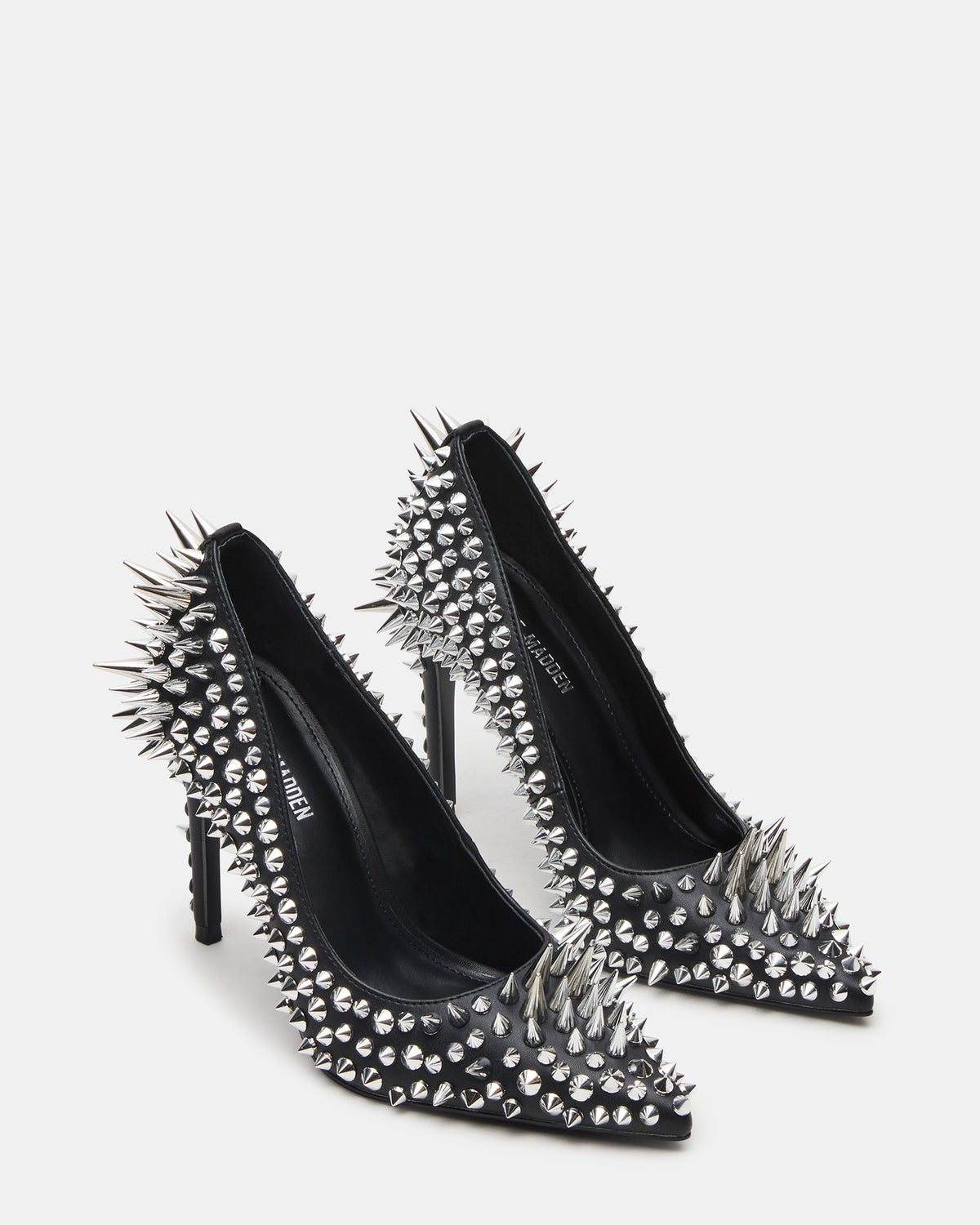NOIR Black Stud Pointed-Toe Stiletto Pump Women's Heels | Steve Madden Signature