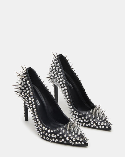 NOIR Black Stud Pointed-Toe Stiletto Pump Women's Heels | Steve Madden Signature
