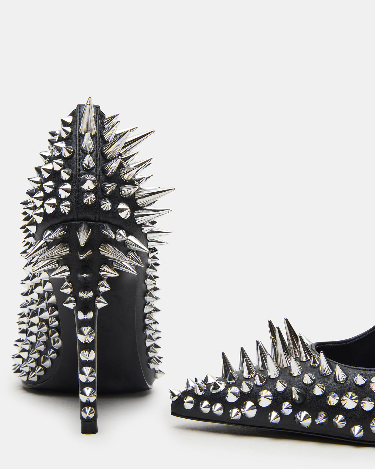 NOIR Black Stud Pointed-Toe Stiletto Pump Women's Heels | Steve Madden Signature