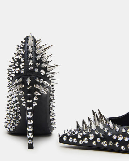 NOIR Black Stud Pointed-Toe Stiletto Pump Women's Heels | Steve Madden Signature