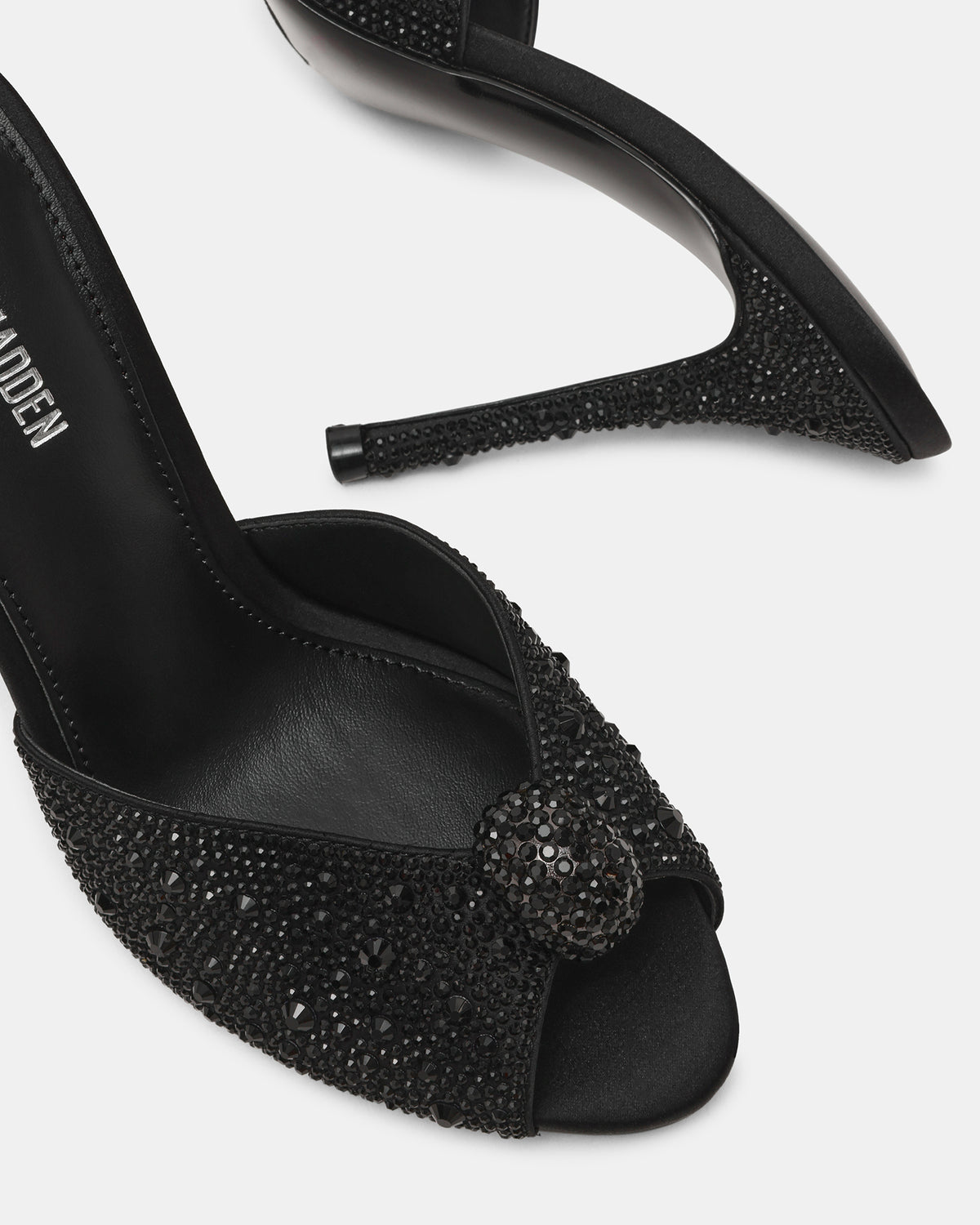 PRIYA Black Rhinestones Mule Women's Heel | Steve Madden Latest