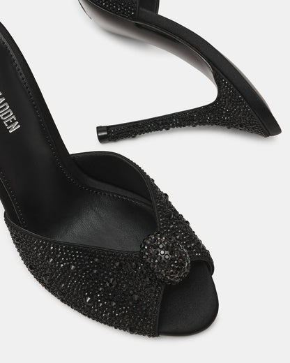 PRIYA Black Rhinestones Mule Women's Heel | Steve Madden Latest