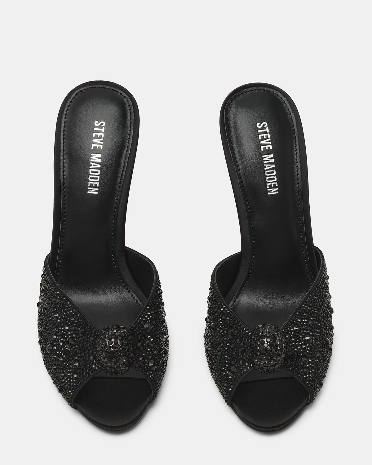 PRIYA Black Rhinestones Mule Women's Heel | Steve Madden Latest