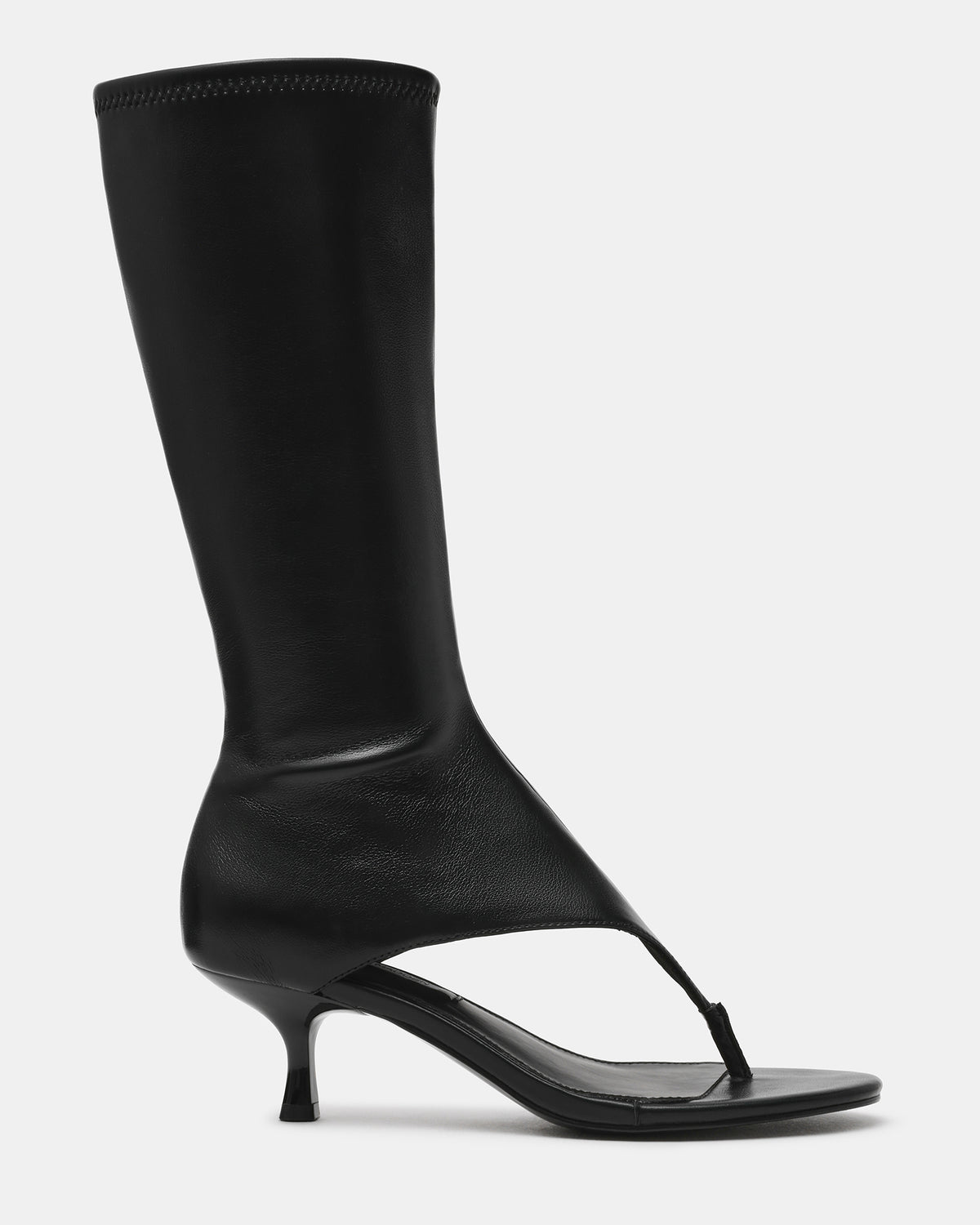 RELENTLESS Black Thong Open-Toe Boot Shaft Women's Heel | Steve Madden Top Pick
