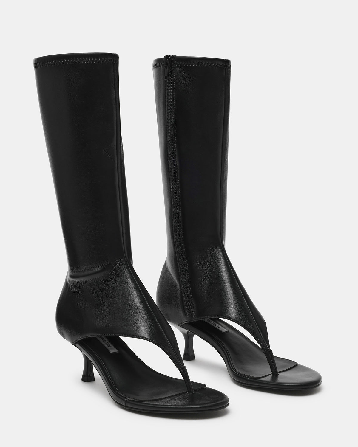 RELENTLESS Black Thong Open-Toe Boot Shaft Women's Heel | Steve Madden Top Pick