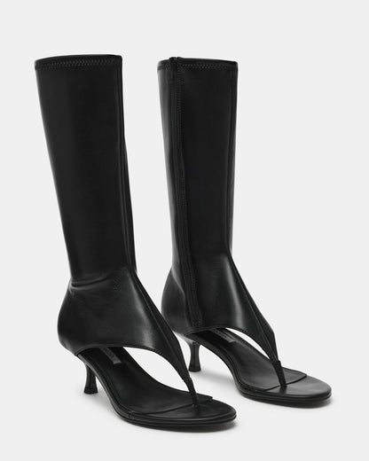 RELENTLESS Black Thong Open-Toe Boot Shaft Women's Heel | Steve Madden Top Pick