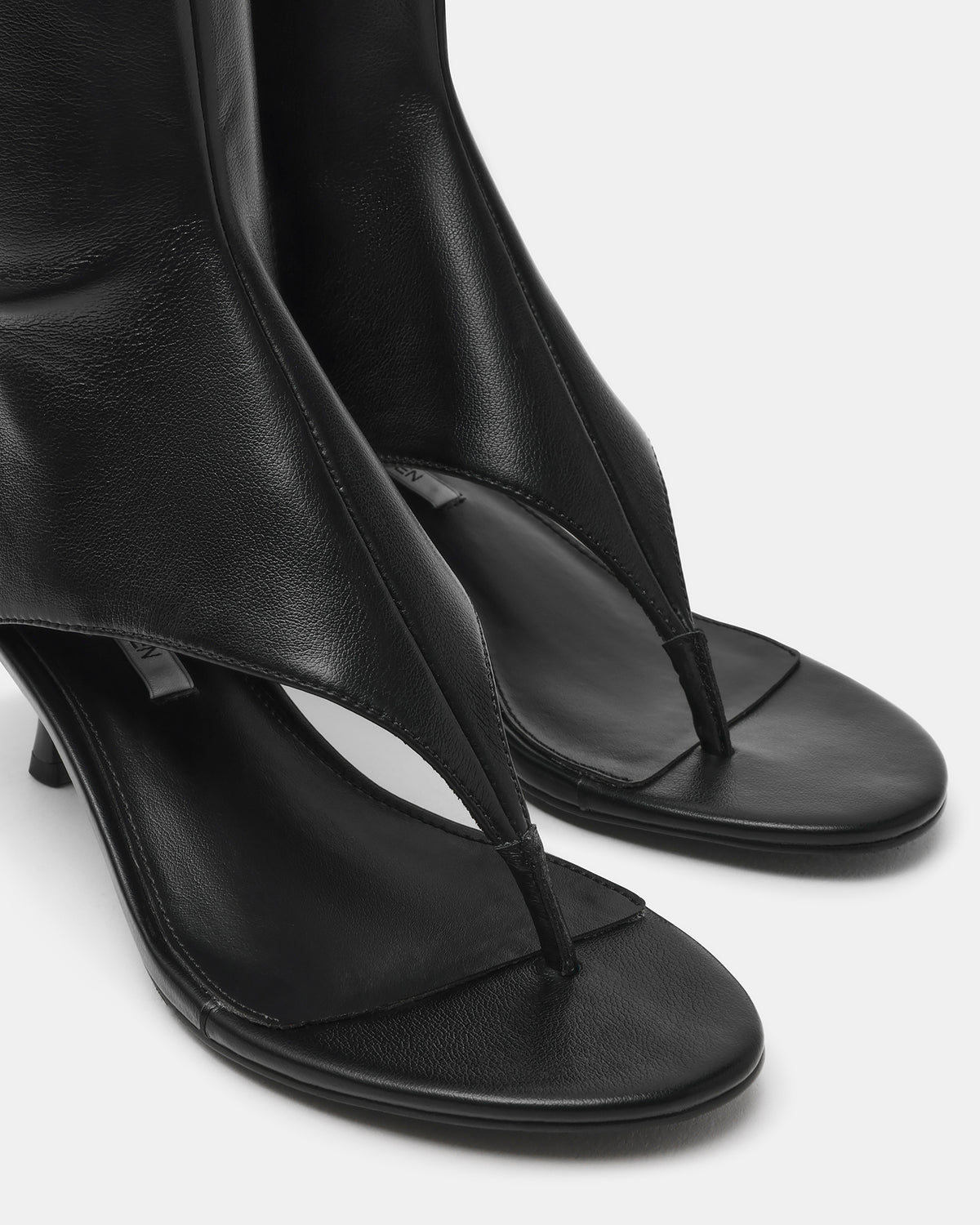 RELENTLESS Black Thong Open-Toe Boot Shaft Women's Heel | Steve Madden Top Pick