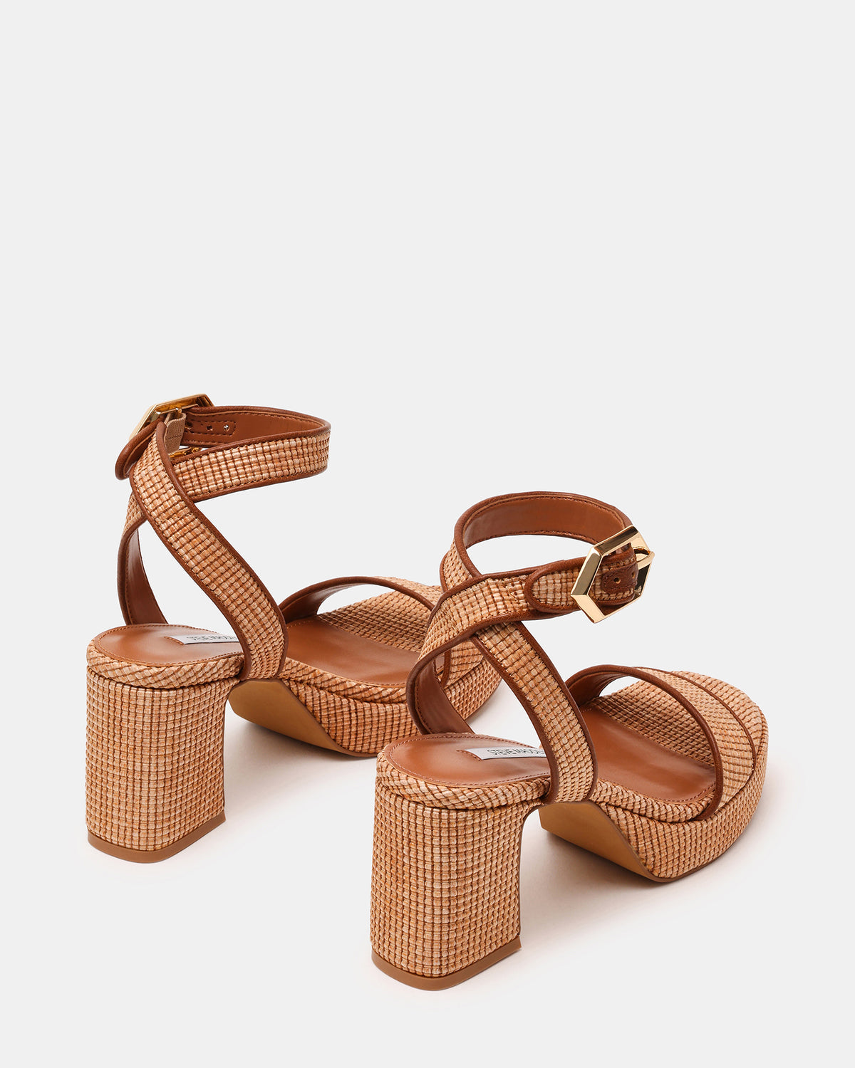 ELIDA Raffia Ankle Strap Platform Women's Block Heel | Steve Madden Special Offer