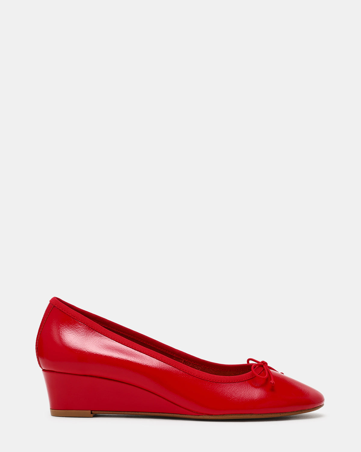 KLUTZY Red Patent Ballet Wedge Bow Round-Toe Women's Heel | Steve Madden Signature