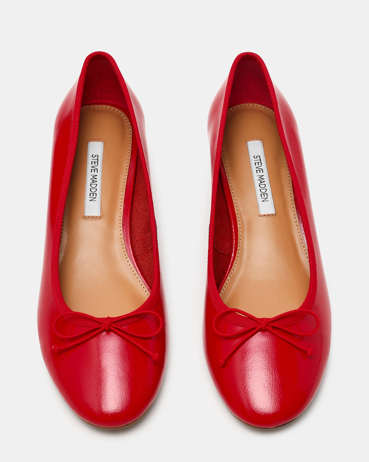 KLUTZY Red Patent Ballet Wedge Bow Round-Toe Women's Heel | Steve Madden Signature
