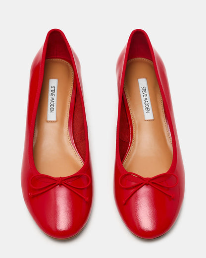 KLUTZY Red Patent Ballet Wedge Bow Round-Toe Women's Heel | Steve Madden Signature