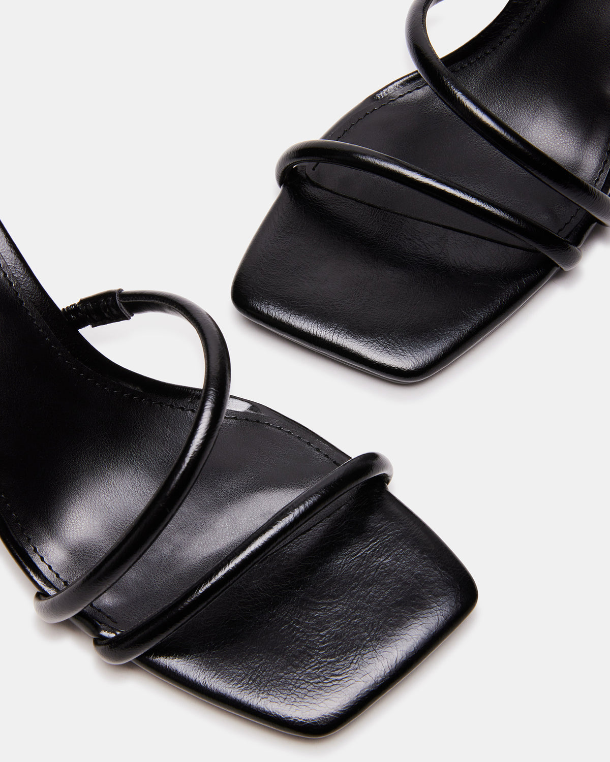 LOPEZ Black Women's Square Toe Strappy Heel | Steve Madden New