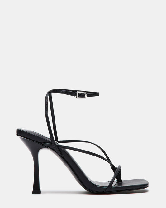 ANNIE Black Women's Strappy Square Toe Heel | Steve Madden Best Seller