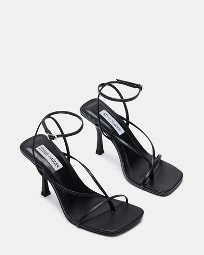 ANNIE Black Women's Strappy Square Toe Heel | Steve Madden Best Seller