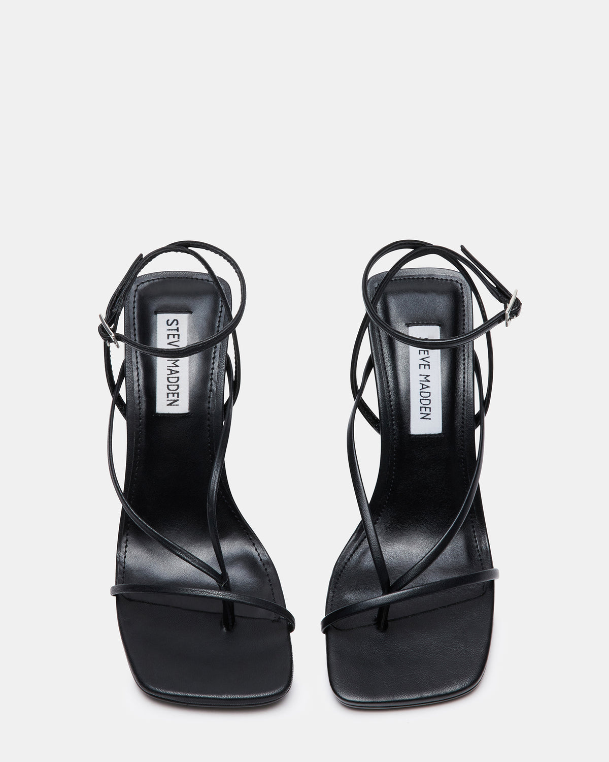 ANNIE Black Women's Strappy Square Toe Heel | Steve Madden Best Seller