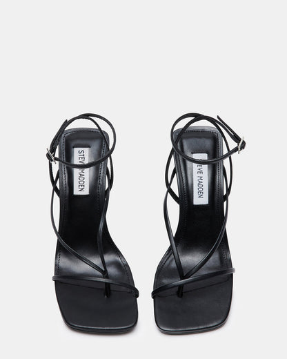ANNIE Black Women's Strappy Square Toe Heel | Steve Madden Best Seller