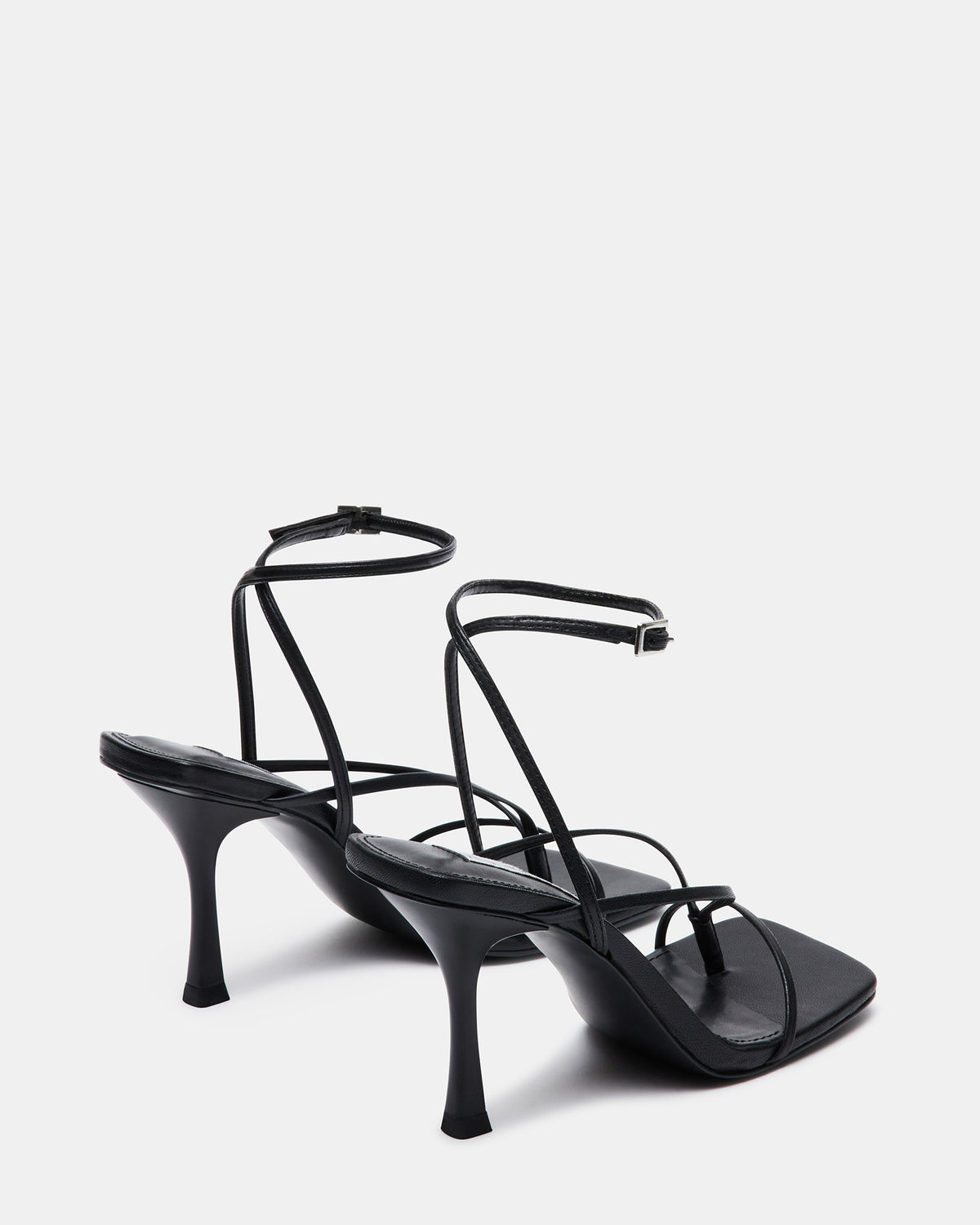 ANNIE Black Women's Strappy Square Toe Heel | Steve Madden Best Seller