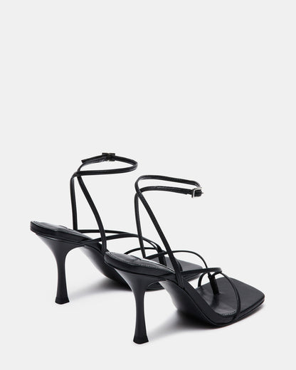 ANNIE Black Women's Strappy Square Toe Heel | Steve Madden Best Seller