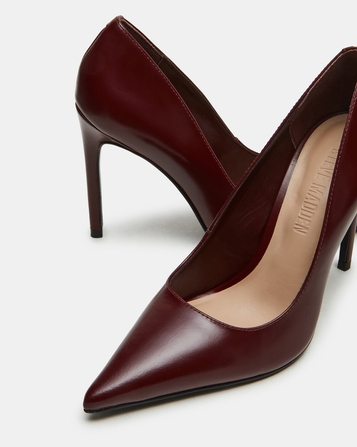 NOIR Wine Leather Pointed-Toe Stiletto Pump Women's Heels | Steve Madden Popular