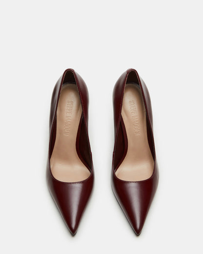 NOIR Wine Leather Pointed-Toe Stiletto Pump Women's Heels | Steve Madden Popular