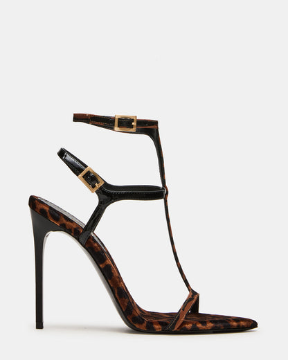 SALMA Animal Multi Stiletto Strappy Open-Toe Ankle Strap Women's Heel | Steve Madden Featured