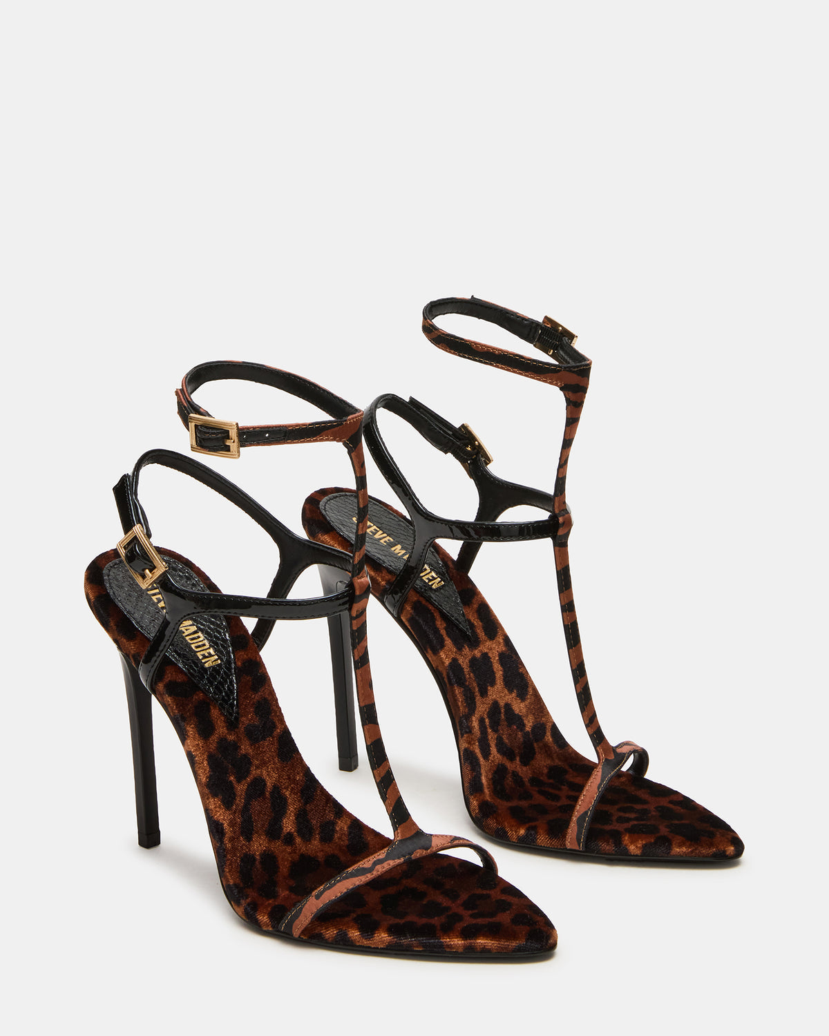 SALMA Animal Multi Stiletto Strappy Open-Toe Ankle Strap Women's Heel | Steve Madden Featured