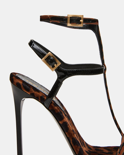 SALMA Animal Multi Stiletto Strappy Open-Toe Ankle Strap Women's Heel | Steve Madden Featured