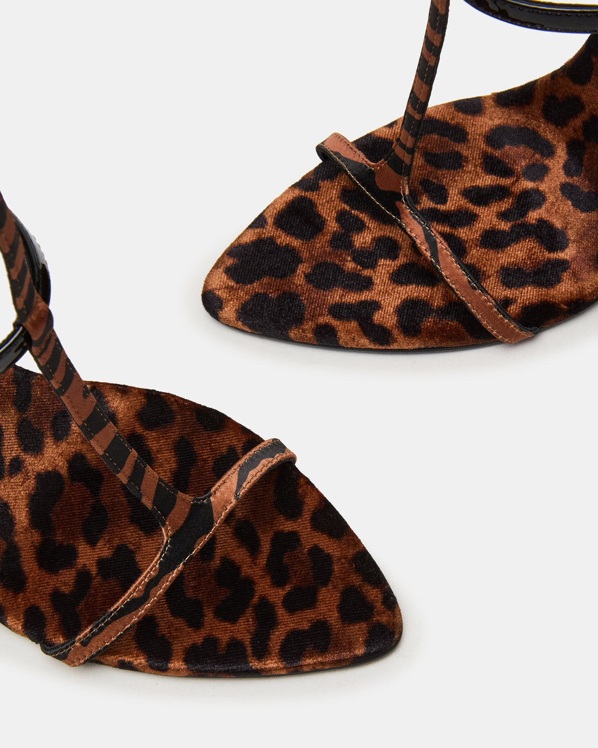SALMA Animal Multi Stiletto Strappy Open-Toe Ankle Strap Women's Heel | Steve Madden Featured