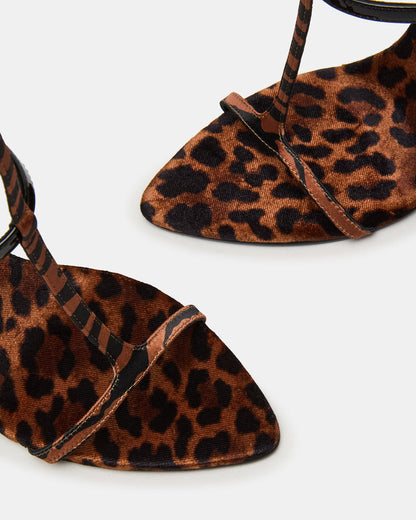 SALMA Animal Multi Stiletto Strappy Open-Toe Ankle Strap Women's Heel | Steve Madden Featured