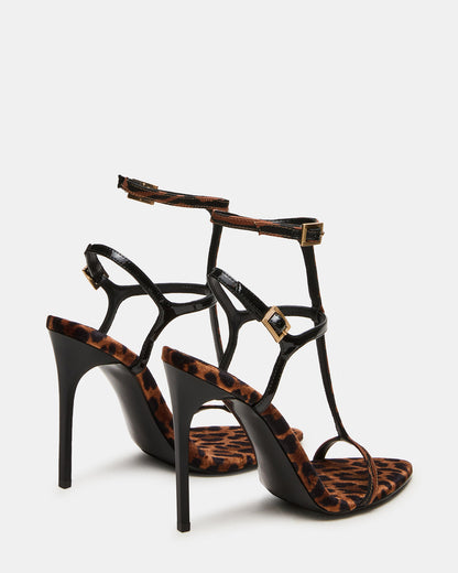 SALMA Animal Multi Stiletto Strappy Open-Toe Ankle Strap Women's Heel | Steve Madden Featured