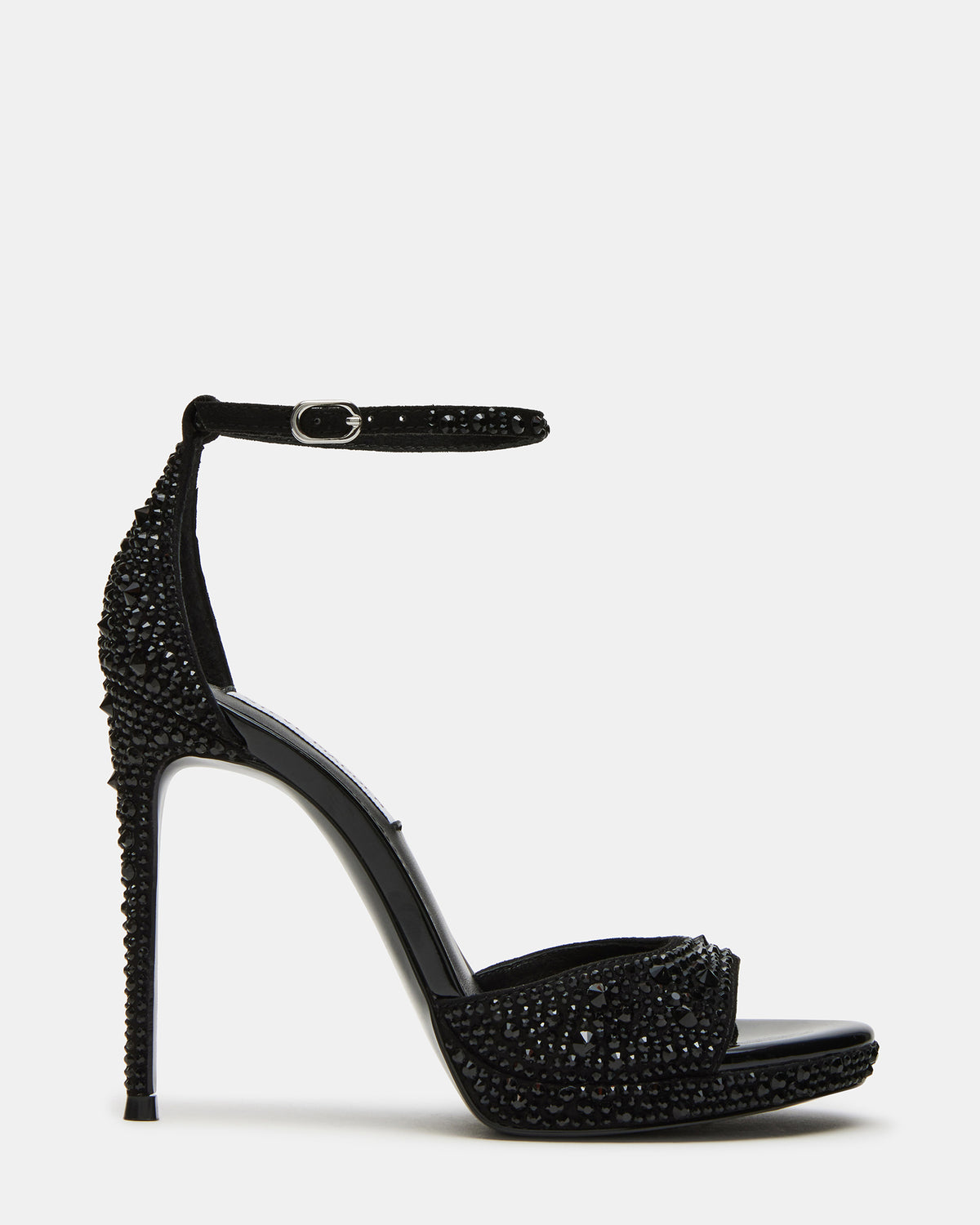 WILEY Black Rhinestone Women's Open Toe Stiletto Heel | Steve Madden Deals