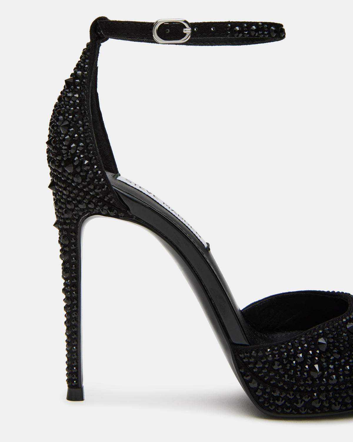 WILEY Black Rhinestone Women's Open Toe Stiletto Heel | Steve Madden Deals
